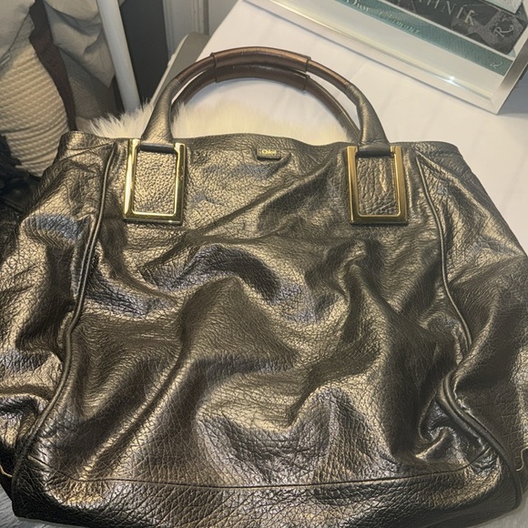 Chloe Pewter (Silver/Gray) Leather Large Ethel Tote GUC - Picture 5 of 14